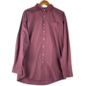 Croft & Barrow XL Mens Burgundy‎ Shirt Normcore Button Front Chest Pocket Casual